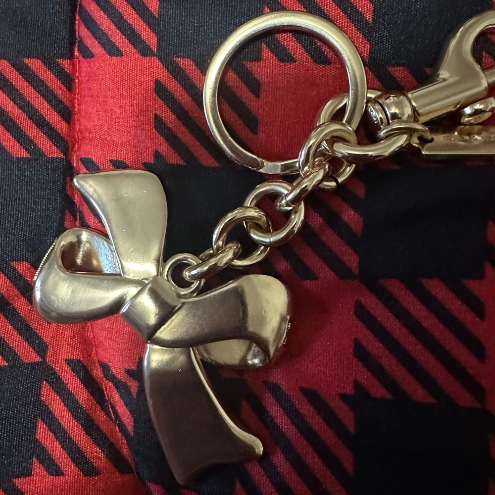 Coach Gold Bow Keychain with Rhinestones - Picture 4 of 5